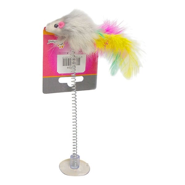 Eastland 20 Cm Vantuzlu ve Yaylı Tüylü Fare | Kedi Oltası