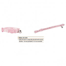 23-25 Cm 1 Mm Plastik Çıngıraklı Boyun Pembe | Kedi Boyun Tasması