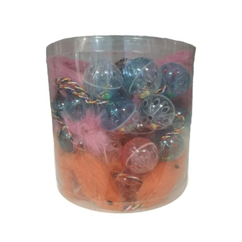 Eastland Çıngıraklı Top Tüylü 60 Adet | Kedi Top Oyuncak Eastland Çıngıraklı Top Tüylü 60 Adet | Kedi Top Oyuncak