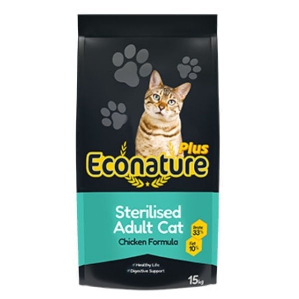 Econature Plus Tavuklu Kısırlaştırılmış Yetişkin Kedi Maması 15 Kg | Kısırlaştırılmış Kedi Maması