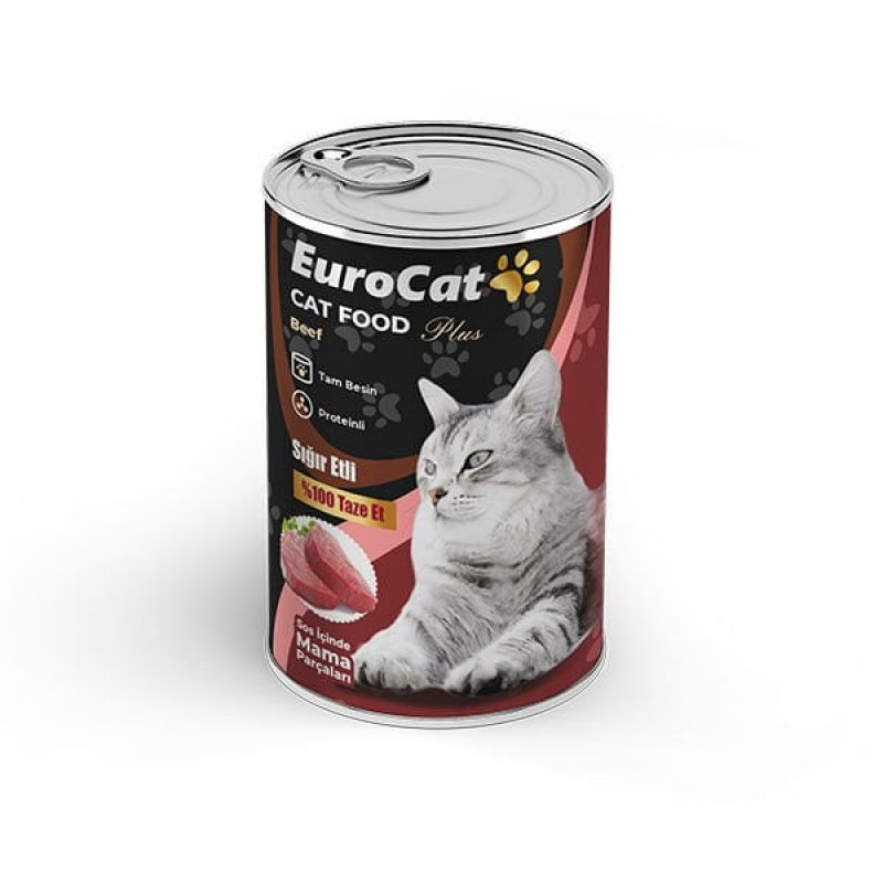 Euro Cat 415 Gr Biftekli Yetişkin Konserve | Yetişkin Kedi Maması Euro Cat 415 Gr Biftekli Yetişkin Konserve | Yetişkin Kedi Maması