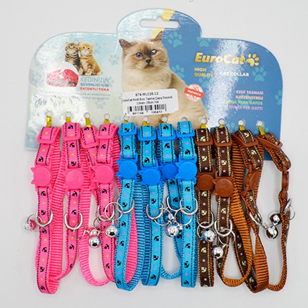 Eurocat 10mm-28 Cm Çapa Desenli Tasma (12 Adet) | Kedi Boyun Tasması