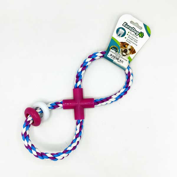 Eruro Dog 25 Cm iz Şeklinde Diş Kaşıma İpi Beyaz Mavi Mor | Köpek Ağız Ve Diş Bakım Ürünü