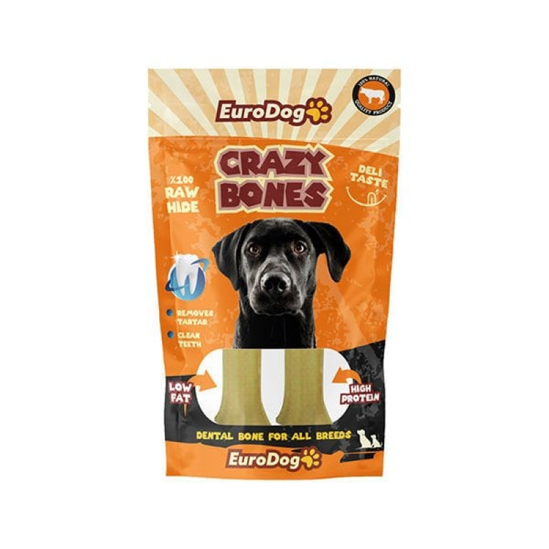 Euro Dog 100 Gr Crazy Bones 10 Cm | Köpek Kemik Ödül Maması Euro Dog 100 Gr Crazy Bones 10 Cm | Köpek Kemik Ödül Maması