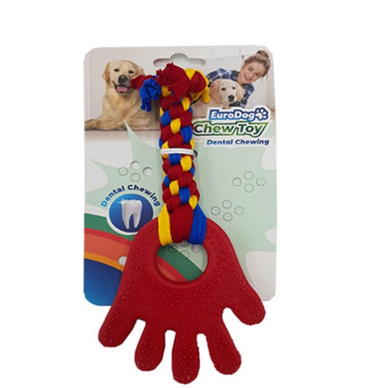 Euro Dog Plus 17.5 Cm El Şekilli Sarı Kırmızı Mavi | Köpek Diş İpi Euro Dog Plus 17.5 Cm El Şekilli Sarı Kırmızı Mavi | Köpek Diş İpi