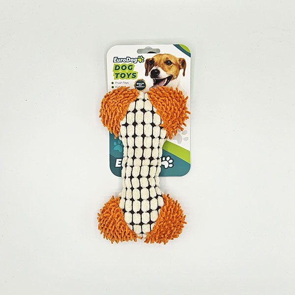 Euro Dog 18X12 Cm Peluş Kemik Püsküllü | Kumaş Ve Peluş Köpek Oyuncağı
