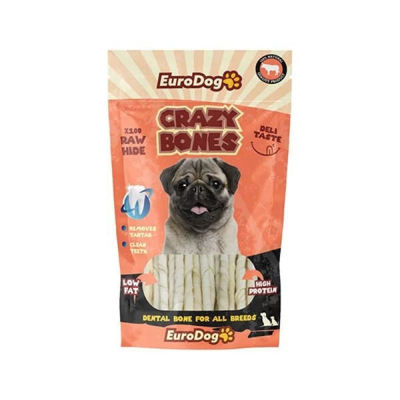 Euro Dog 20'li Crazy Bones 12 Cm | Köpek Kemik Ödül Maması Euro Dog 20'li Crazy Bones 12 Cm | Köpek Kemik Ödül Maması