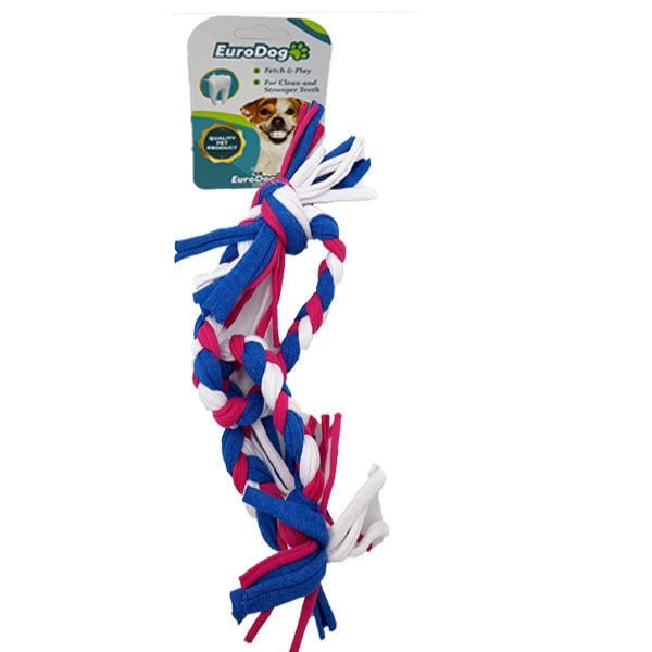 Euro Dog 35 Cm 2 Halka Beyaz Kırmızı Mavi | Köpek Çiğneme