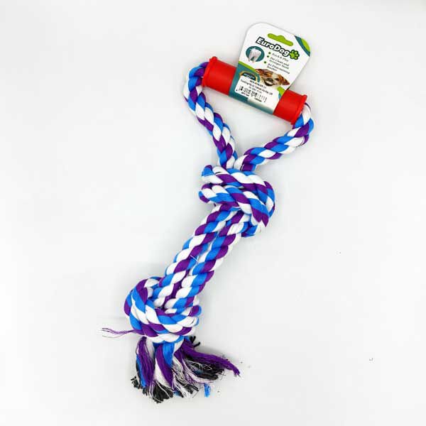 Euro Dog 40 Cm Tutamaçlı Çift Düğümlü Kırmızı Mavi | Köpek Diş İpi
