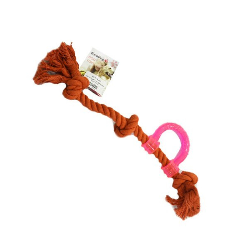 Euro Dog 45 Cm Plastik Saplı 3 Düğümlü Turuncu | Köpek Çiğneme Euro Dog 45 Cm Plastik Saplı 3 Düğümlü Turuncu | Köpek Çiğneme