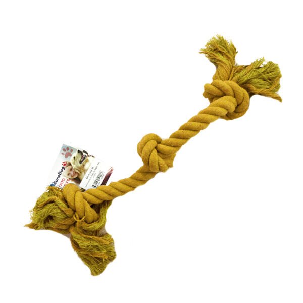 Euro Dog 47 Cm 3 Düğümlü Kalın Sarı | Köpek Çiğneme