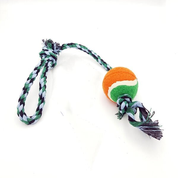 Euro Dog 53 Cm 3 Düğümlü Tenis Toplu Diş İpi Kırmızı | Köpek Çiğneme