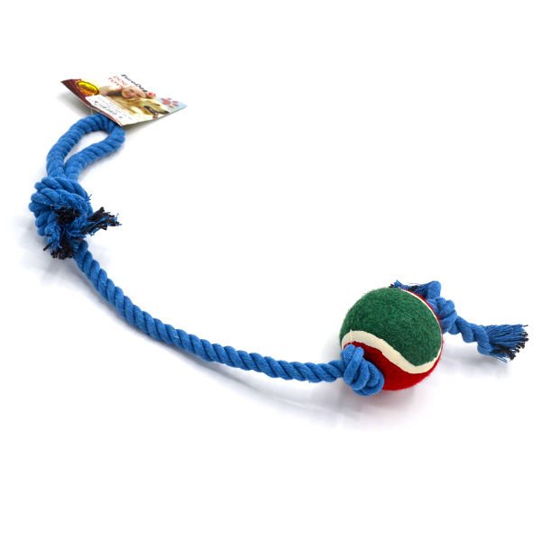 Euro Dog 53 Cm 3 Düğümlü Tenis Toplu Mavi | Köpek Çiğneme