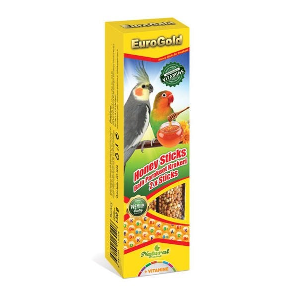 Euro Gold 2 Adet Paraket Ballı Kraker 130 Gr | Kuş Krakeri