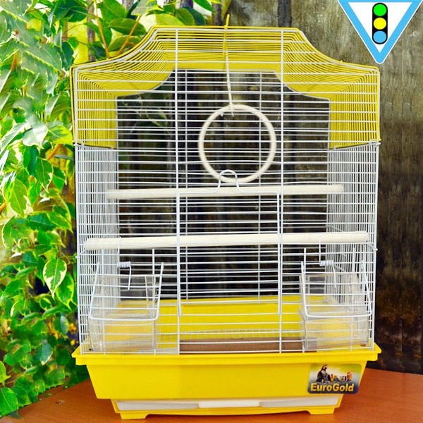 Euro Gold 34.5x28x45.5 Cm Beşgen Çatılı Kafes Renkli | Kuş Kafesi