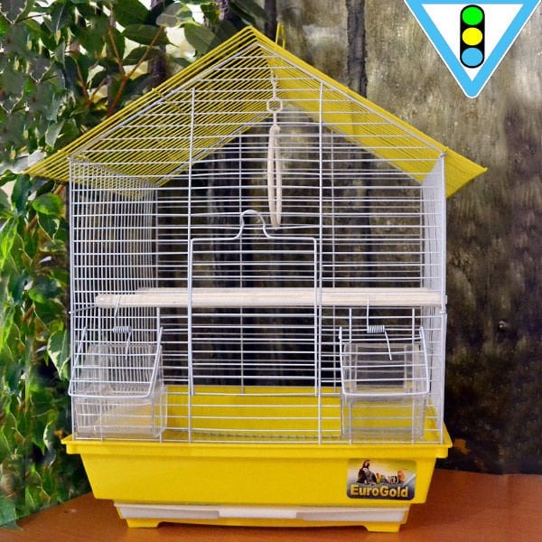 Euro Gold 34.5x28x45.5 Cm Üçgen Çatılı Kafes Renkli | Kuş Kafesi