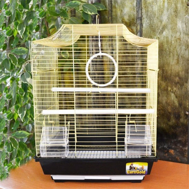 Euro Gold 34,5x28x45,5 Cm Yayvan Tepe Düz Çatı Pirinç Kafes | Kuş Kafesi Euro Gold 34,5x28x45,5 Cm Yayvan Tepe Düz Çatı Pirinç Kafes | Kuş Kafesi