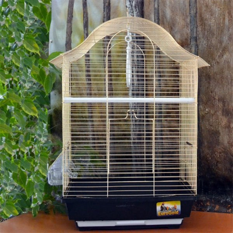 Euro Gold 34,5x28x54,5 Cm Telli Oval Pirinç Kafes | Kuş Kafesi Euro Gold 34,5x28x54,5 Cm Telli Oval Pirinç Kafes | Kuş Kafesi