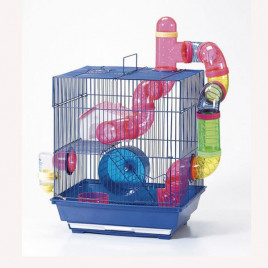 34x28x41 Cm Kafes Beyaz Mavi | Hamster Kafesi 34x28x41 Cm Kafes Beyaz Mavi | Hamster Kafesi