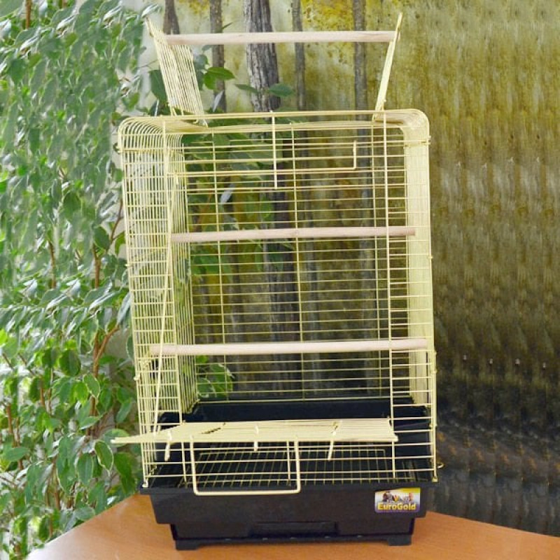 Euro Gold 40,5x40,5x59,5 Cm Açılır Çatılı Pirinç Kafes | Kuş Kafesi Euro Gold 40,5x40,5x59,5 Cm Açılır Çatılı Pirinç Kafes | Kuş Kafesi