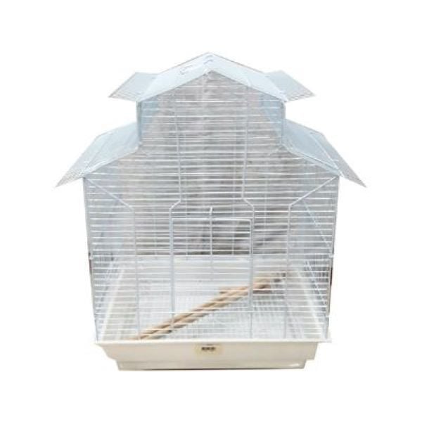 Euro Gold 47x36x62 Cm Çin Çatılı Geniş Kafes Beyaz | Kuş Kafesi