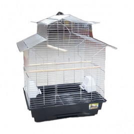 47x36x62 Cm Çin Çatılı Krom Kafes | Kuş Kafesi 47x36x62 Cm Çin Çatılı Krom Kafes | Kuş Kafesi