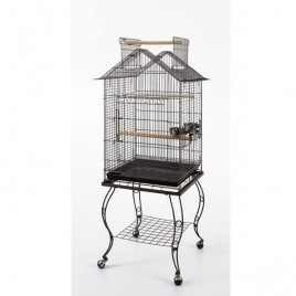 51x51x139 Cm Sehpalı Üçgen Kafes Beyaz | Kuş Kafesi 51x51x139 Cm Sehpalı Üçgen Kafes Beyaz | Kuş Kafesi