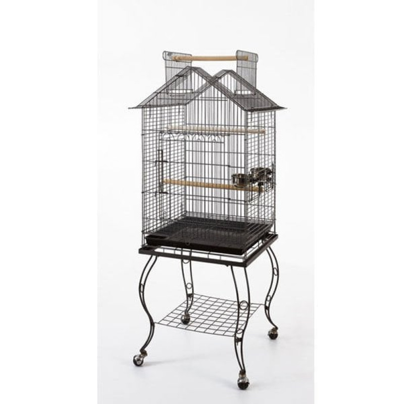 Euro Gold 51x51x139 Cm Sehpalı Üçgen Kafes Beyaz | Kuş Kafesi Euro Gold 51x51x139 Cm Sehpalı Üçgen Kafes Beyaz | Kuş Kafesi