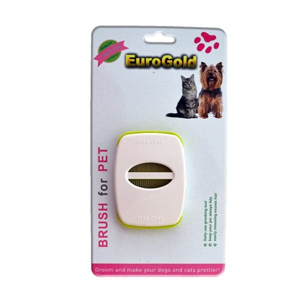 Euro Gold 7,5x10 Cm İkili Pire Tarağı Beyaz | Köpek Tarağı