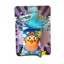 EuroCat Mavi Saçlı Koca Ağızlı Kuş Oyuncak | Kedi Top Oyuncak