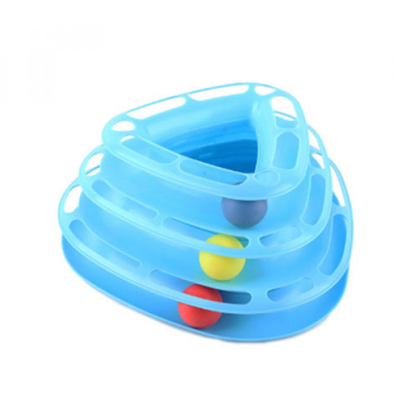 EuroCat Üç Katlı Toplu Üçgen Oyuncak | Kedi Top Oyuncak