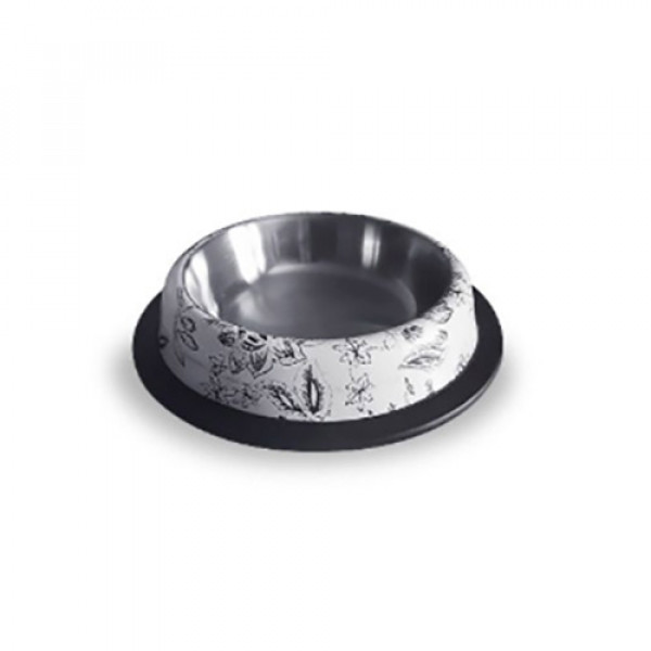 Euro Dog 32 Oz Desenli Oval Çelik Mama Kabı 25,5 Cm | Metal Mama Ve Su Kabı