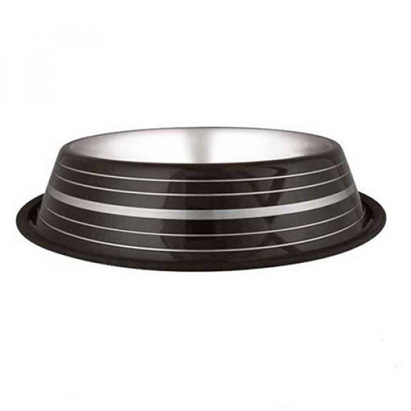 Euro Dog 64 Oz Çizgili Mama Kabı Ø22 Cm | Metal Mama Ve Su Kabı