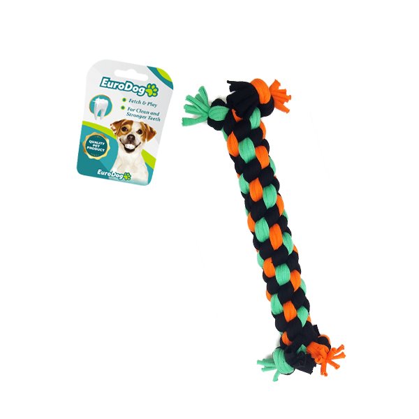 Euro Dog 14 Cm Dumbell Diş İpi Oyuncağı Siyah Yeşil Turuncu | Köpek Diş İpi