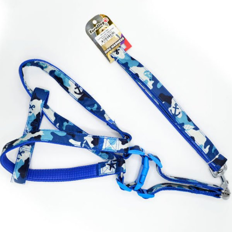 Euro Dog 25mm 120 Cm Uzatma Tasması+Göğüs Tasması Mavi Kamuflaj | Köpek Gezdirme Tasması Euro Dog 25mm 120 Cm Uzatma Tasması+Göğüs Tasması Mavi Kamuflaj | Köpek Gezdirme Tasması