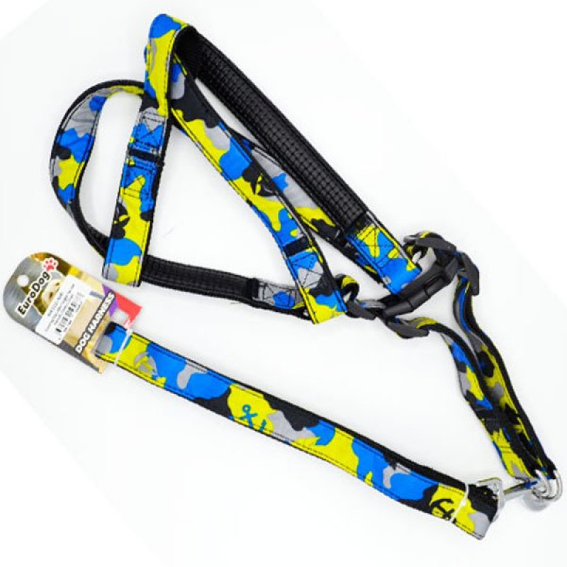 Euro Dog 25 mm*120 Cm Uzatma Tasması+Göğüs Tasması Sarı Kamuflaj | Köpek Gezdirme Tasması Euro Dog 25 mm*120 Cm Uzatma Tasması+Göğüs Tasması Sarı Kamuflaj | Köpek Gezdirme Tasması
