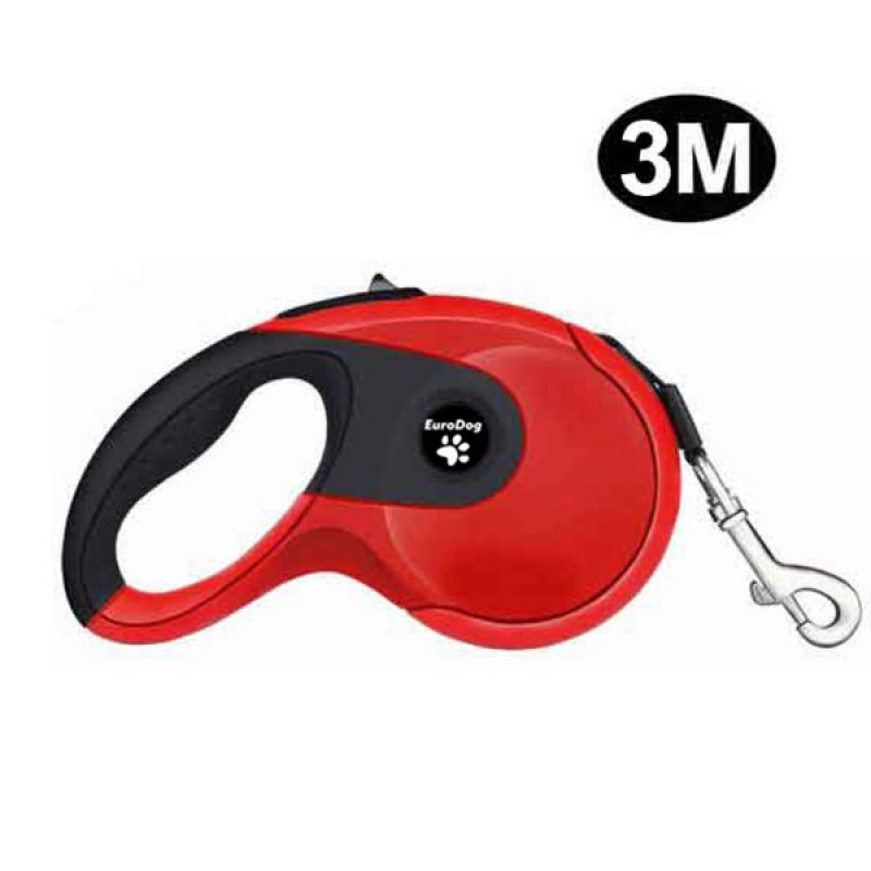 Euro Dog 3 M Otomatik Gezdirme Kırmızı Siyah | Köpek Gezdirme Tasması Euro Dog 3 M Otomatik Gezdirme Kırmızı Siyah | Köpek Gezdirme Tasması
