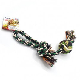 45 cm Kamuflaj Çift Düğüm Toplu Diş İpi Oyuncağı | Köpek Diş İpi