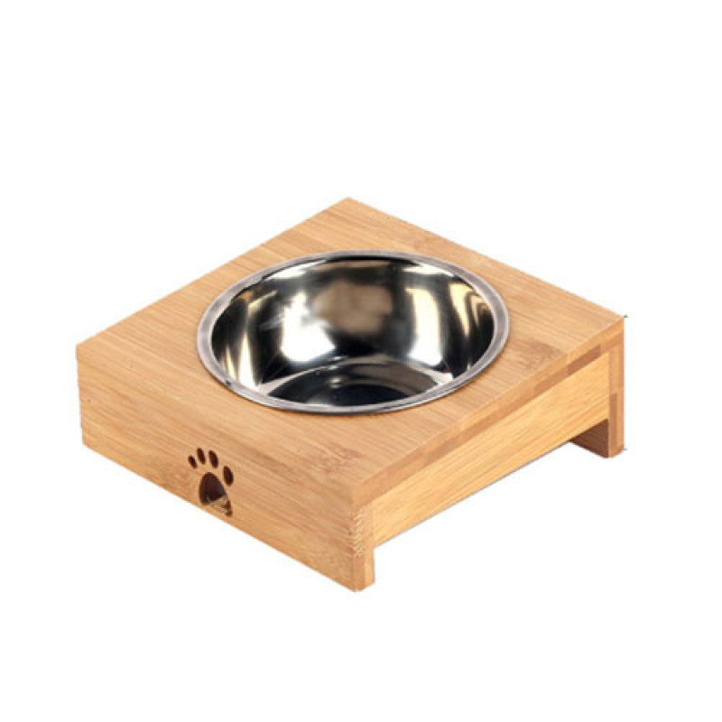 EuroGold Ahşap Sehpalı Tekli Çelik Mama Kabı | Metal Mama Ve Su Kabı EuroGold Ahşap Sehpalı Tekli Çelik Mama Kabı | Metal Mama Ve Su Kabı