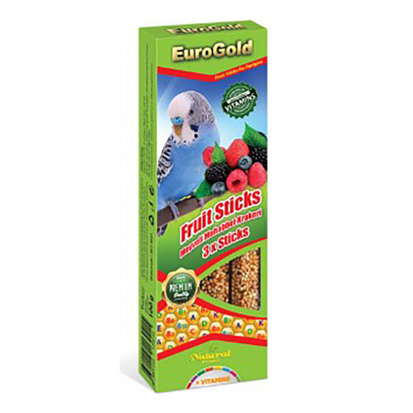 EuroGold Üçlü Muhabbet Meyveli Kraker 100G | Kuş Krakeri