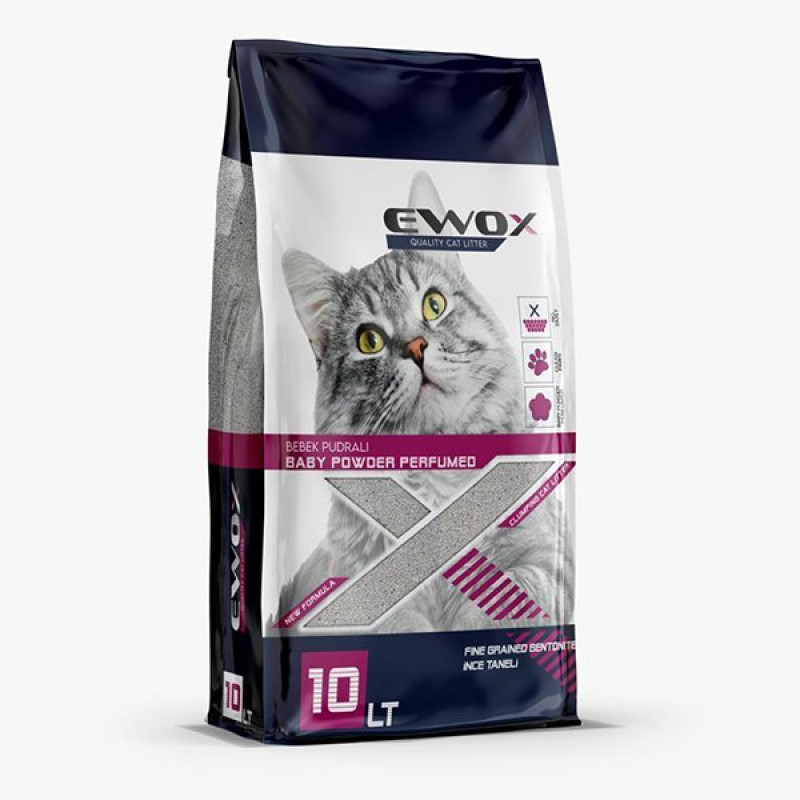 Ewox 10 Lt Bentonit Bebek Pudralı Topaklanan İnce Taneli Kedi Kumu | Granül Kedi Kumu Ewox 10 Lt Bentonit Bebek Pudralı Topaklanan İnce Taneli Kedi Kumu | Granül Kedi Kumu