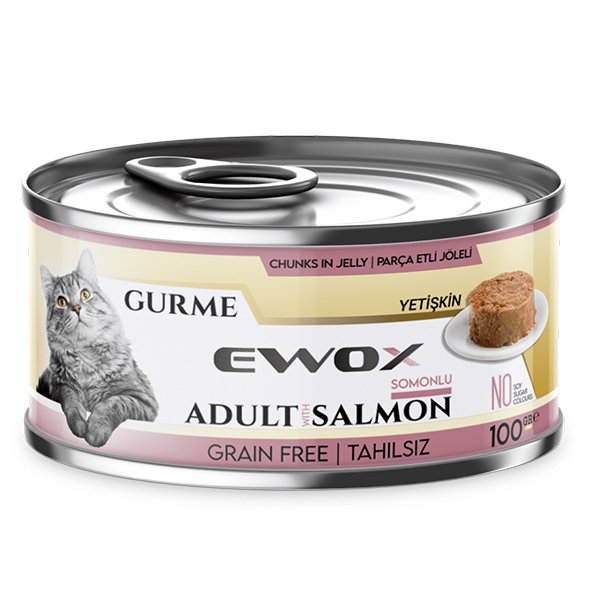 Ewox 100 Gr Gurme Somonlu Parça Etli Tahılsız Yetişkin | Yetişkin Kedi Maması