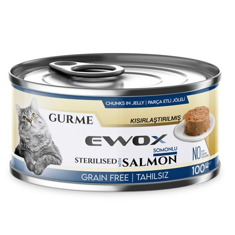 Ewox 100 Gr Sterilised Gurme Somonlu Parça Etli Tahılsız Kısırlaştırılmış Yetişkin | Kısırlaştırılmış Kedi Maması Ewox 100 Gr Sterilised Gurme Somonlu Parça Etli Tahılsız Kısırlaştırılmış Yetişkin | Kısırlaştırılmış Kedi Maması