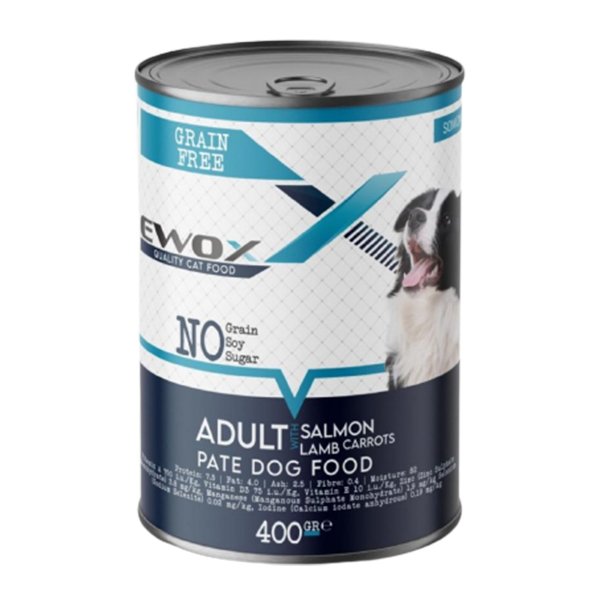 Ewox 400 Gr Tahılsız Somonlu Ezme Yetişkin | Yetişkin Köpek Konserve Maması