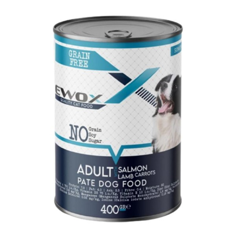 Ewox 400 Gr Tahılsız Somonlu Ezme Yetişkin | Yetişkin Köpek Konserve Maması Ewox 400 Gr Tahılsız Somonlu Ezme Yetişkin | Yetişkin Köpek Konserve Maması