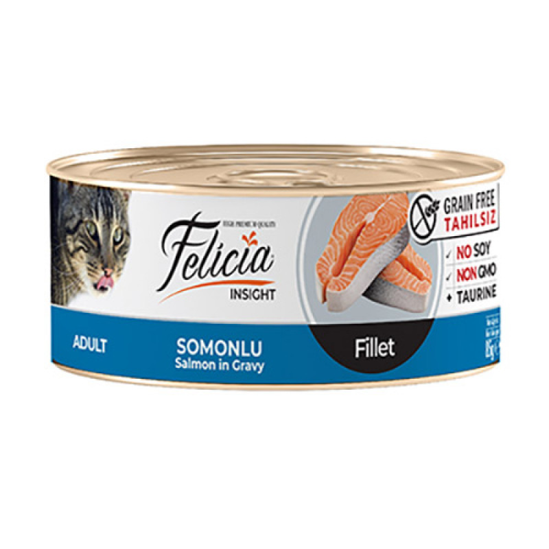 Felicia 24 Adet Tahılsız Somonlu Fileto 85 Gr | Tahılsız Kedi Yaş Maması Felicia 24 Adet Tahılsız Somonlu Fileto 85 Gr | Tahılsız Kedi Yaş Maması