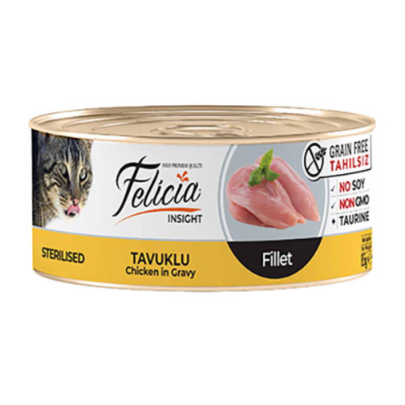 Felicia 85 Gr Tahılsız Sterilised Tavuklu Fileto | Yetişkin Kedi Maması Felicia 85 Gr Tahılsız Sterilised Tavuklu Fileto | Yetişkin Kedi Maması