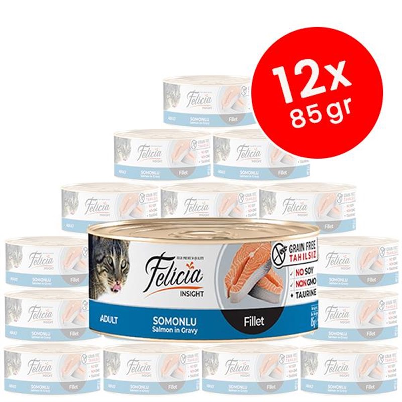 Felicia 12 Adet Tahılsız Ton Balıklı Fileto 85 Gr | Tahılsız Kedi Yaş Maması Felicia 12 Adet Tahılsız Ton Balıklı Fileto 85 Gr | Tahılsız Kedi Yaş Maması