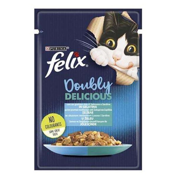 Felix 85 Gr Taze Somon Ve Sardalya Jöleli Pouch Yetişkin | Yetişkin Kedi Maması