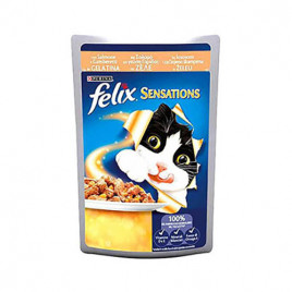 Felix 12 Adet Sensations Somonlu & Karidesli 100 Gr | Balıklı Yaş Kedi Maması Felix 12 Adet Sensations Somonlu & Karidesli 100 Gr | Balıklı Yaş Kedi Maması